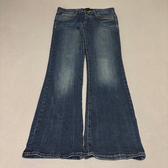 Calvin Klein Jeans Denim - Calvin Klein Jeans Womens Size 6 Blue Flare Leg Low Rise Denim Medium Wash Y2K